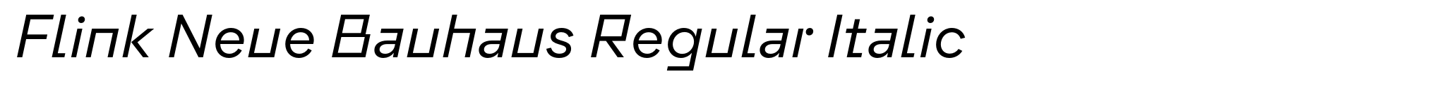 Flink Neue Bauhaus Regular Italic image